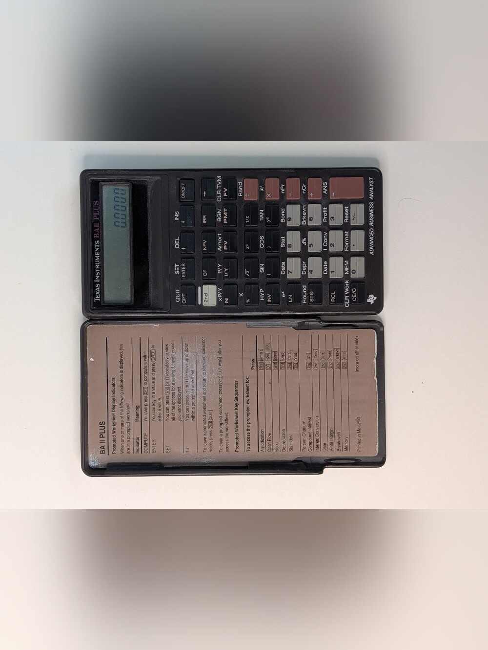 Vintage Texas Instruments 1992 BA-II Plus Calculator Advanced Business Analyst